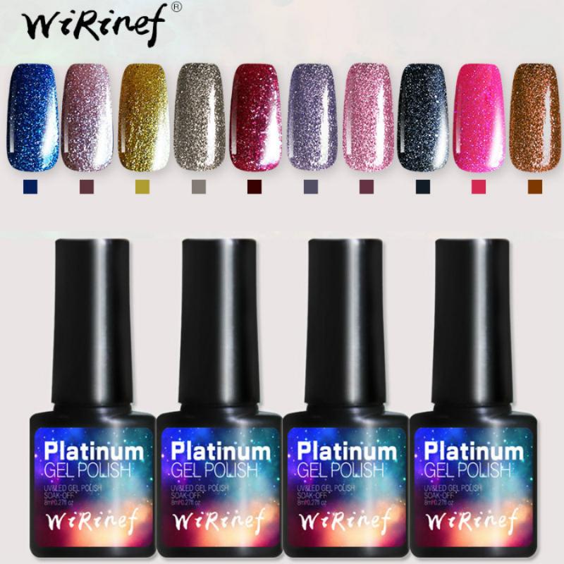 

2020 New Stars Shine Bottle 8ml Primer Gel Varnish Soak Off UV LED Gel Nail Polish Base Coat No Wipe Top Color Polish, 09