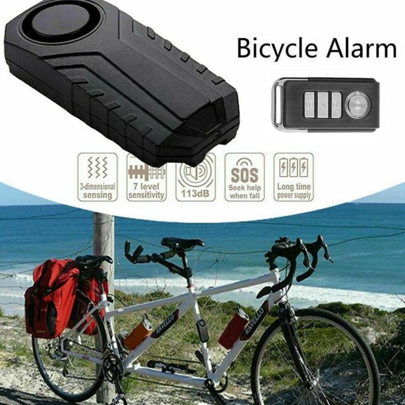 

113Db Wireless Anti-Theft Vibration Motorcycle Bike Security Alarm W/Remote Ip55 Waterproof Pc Material Shell