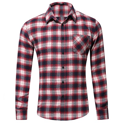 

Mens Vogue Plaid Shirt Slim Fit Spring Autumn Male Casual Turn-down Collar Long Sleeved Shirts Soft Comfortable Tops -2XL Top Quality, Gd023-1