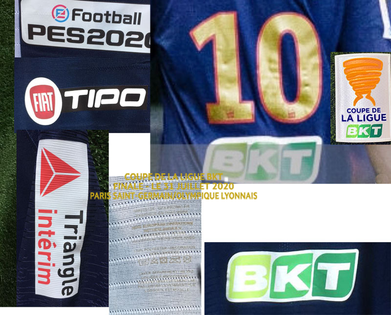 

2020 Final French League Cup with All Sponsor Match Details Soccer patch Badge