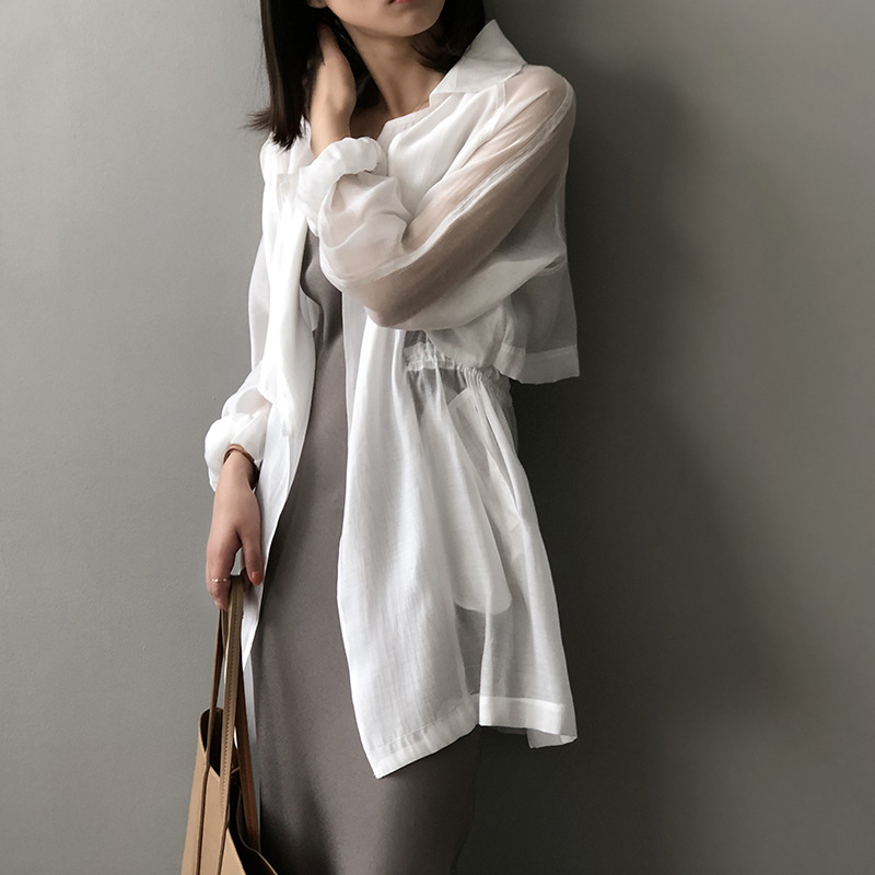 

Early Autumn 2020 New Female Thin Long Sleeve Coats and Jackets Women Korean Style Waist Drawstring Design Coat, Khaki