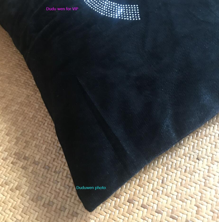 

Pillow Case 45X45CM velevet cushion cover without insert artifical Rhinestone fashion fashion velvet pillowcase, Black