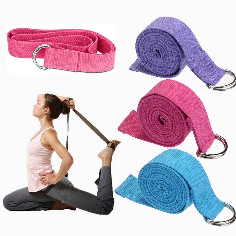 

Yoga Stretch Strap Women Adjustable Sport Yoga Belt Fitness Exercise Gym Rope Leg Waist Resistance D-Ring Belt Fitness Bands, Black