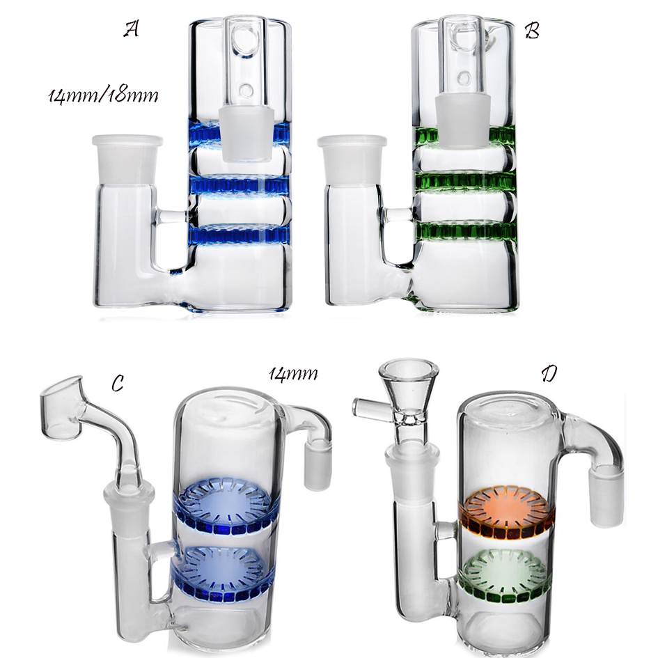 

In Stock Honeycomb Perc 18 mm Ash catcher Thick Glass Ashcatcher 14mm Ash Catcher Percolator Bongs bubbler for Hookahs Bong