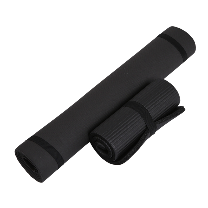

New-Yoga Mat High Density Non-Slip Yoga Mat and Knee Pad with Carrying Strap for Indoor Outdoor Exercise Training Pilates, Black