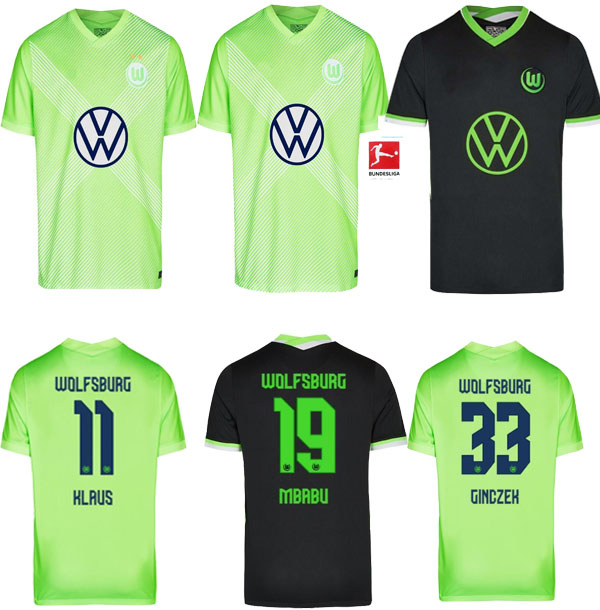 

20 21 VfL Wolfsburg soccer jersey WEGHORST ARNOLD home 2020 2021 MALLI BREKALO MEHMEDI GINCZEK GUILAVOGUI XAVER STEFFEN Football Shirt, Green