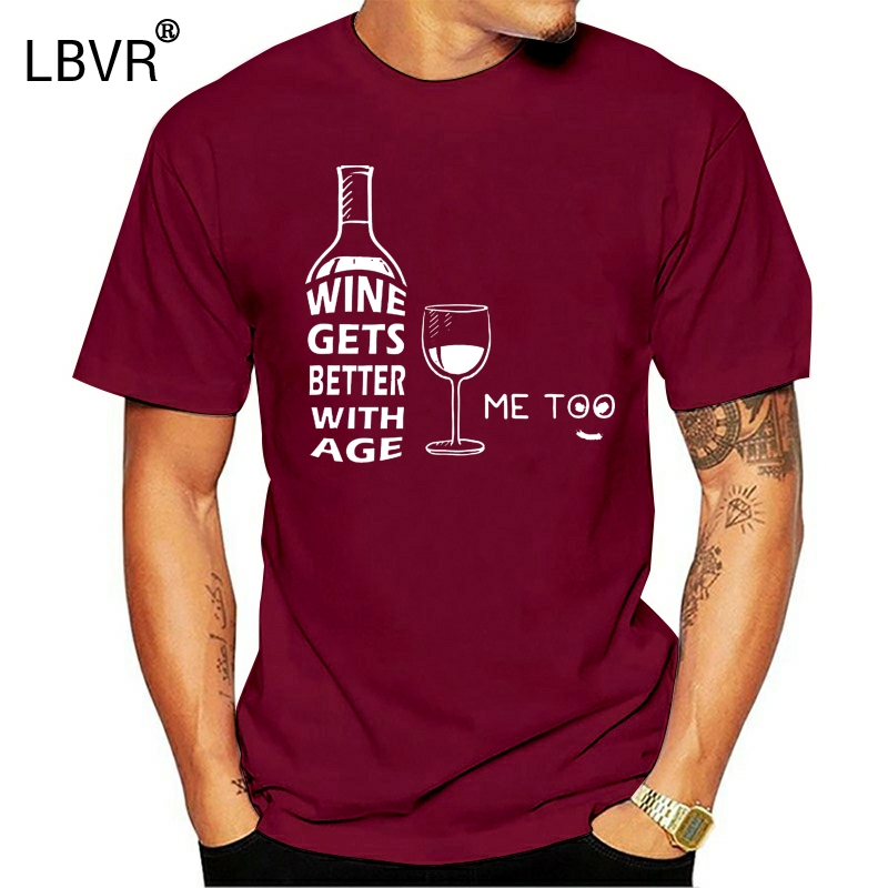 

Men T Shirt Wine Gets Better With Age Me Too Women t-shirt, Blackmenx366006