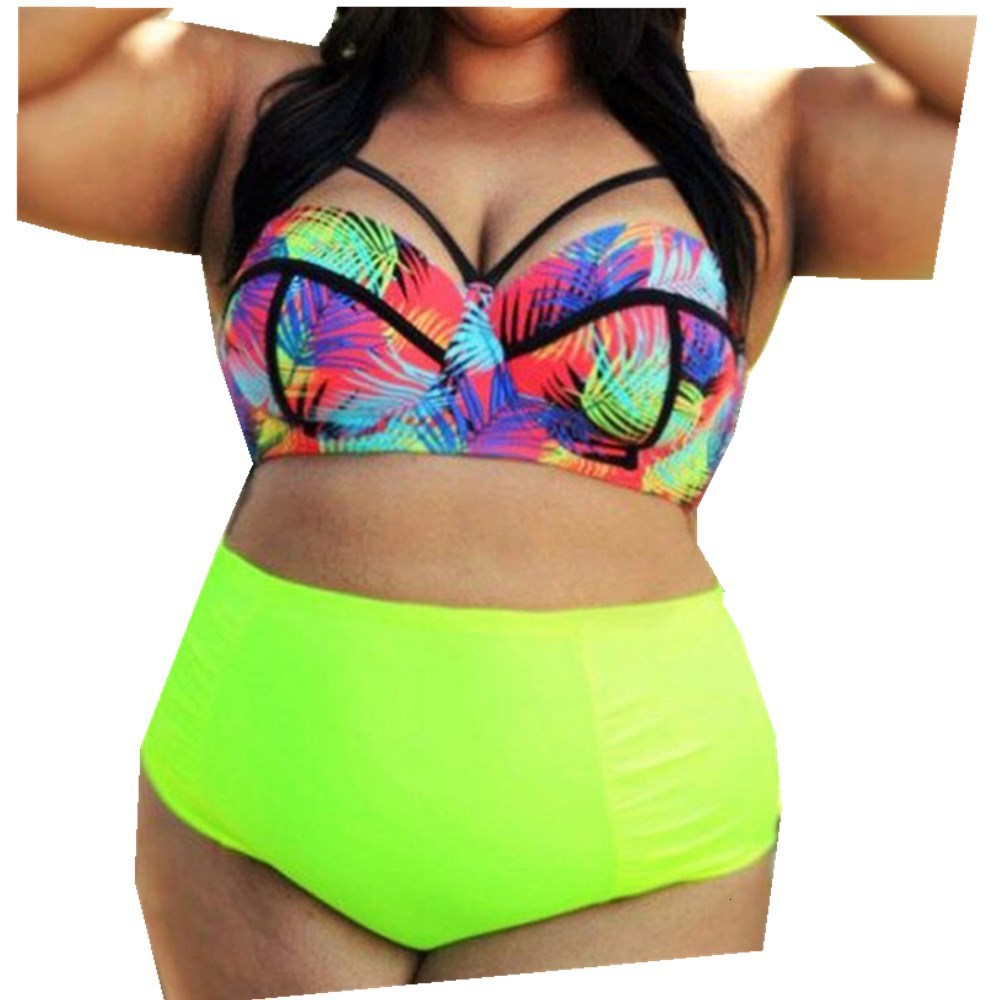 high waisted neon green bikini