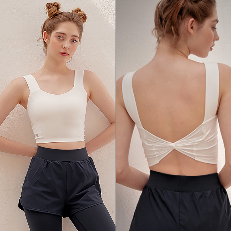 

Sports Underwear Top Fitness Sport Bras Women Sleeveless Shirt Running Crop Top Training Tank Sports Clothing Seamless, Yellow