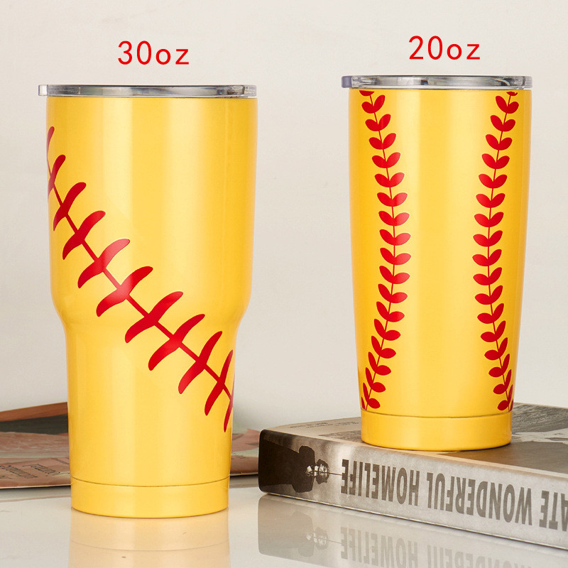 

30oz Tumbler Mugs Basketball Football Baseball Printed Cup Beer Mug Coffee Water Bottle Car Hold Cup LJJA5500
