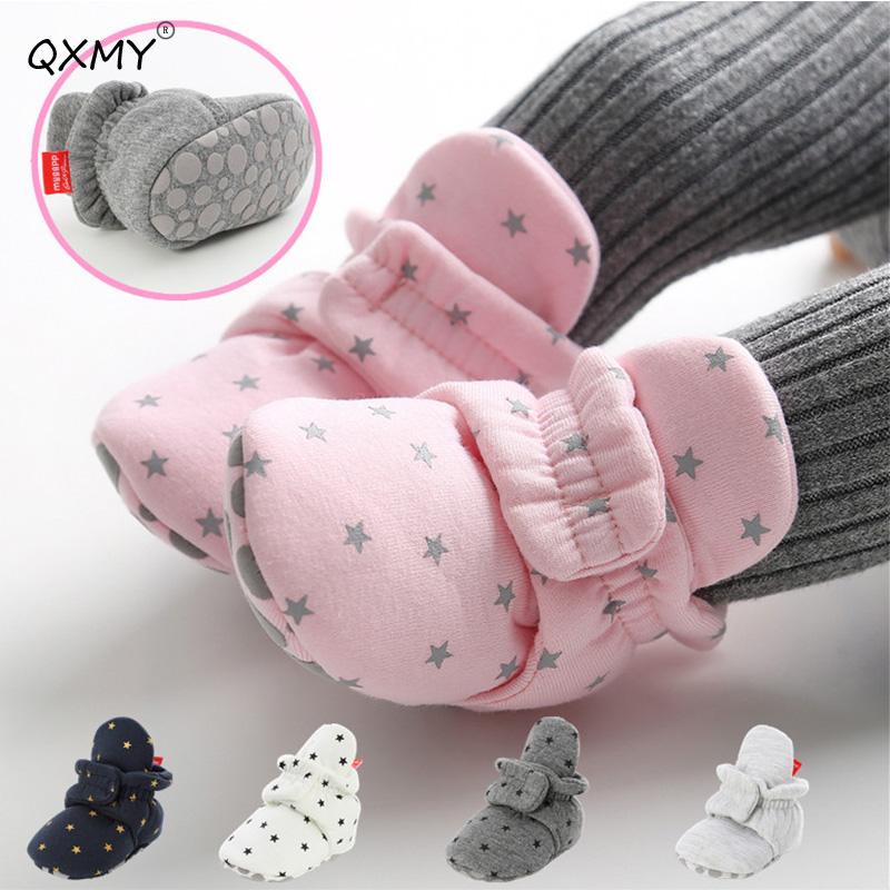 

QXMY Baby Shoes First Walkers Newborn Baby Girl Boy Toddler Shoes For Children Anti-Slip Spring Autumn Winter, Gray star