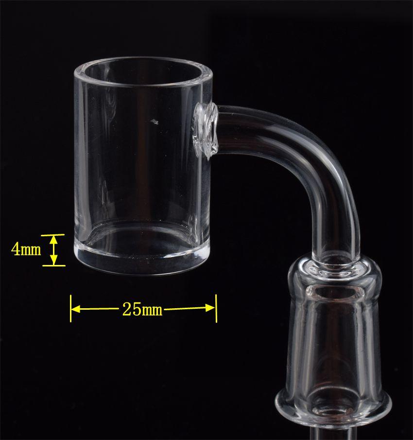 

25mm OD 4mm Bottom Thickness QUARTZ Banger Glass Smoking Accessories 90 Degree 14mm Male Female Joint