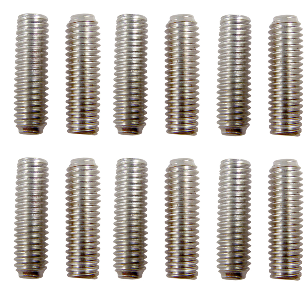 

Pack of 12 Iron Bridge Tailpiece Saddle Height Adjustment Screws Dia. 2.5mm for Electric Guitar Parts Silver
