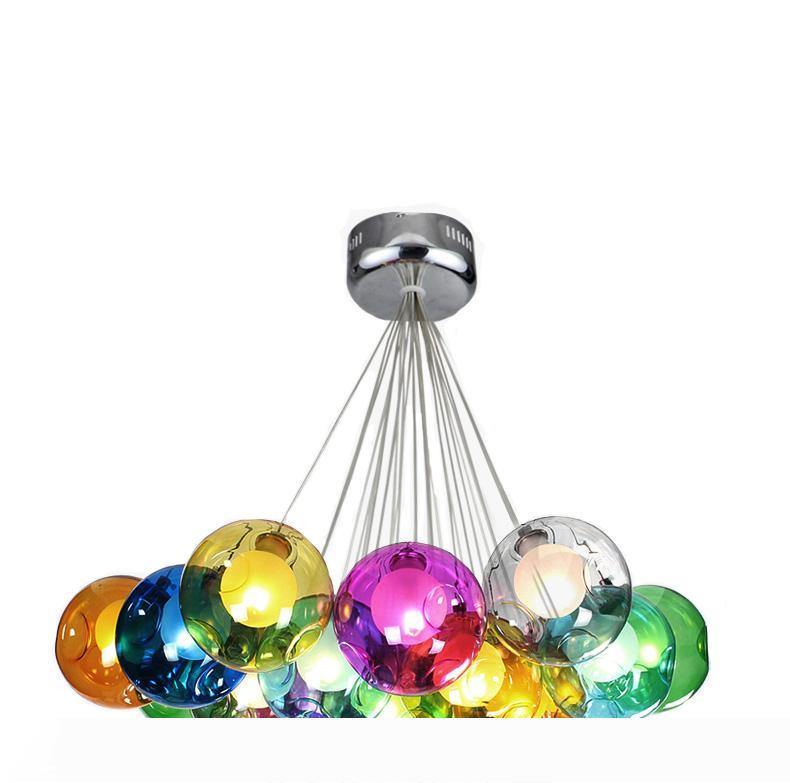 

Nordic Creative Modern Chandelier Minimalist Stained Glass Ball Pendant Lamp Lighting Fixture Personality Cafe Bar Home Hanging Light