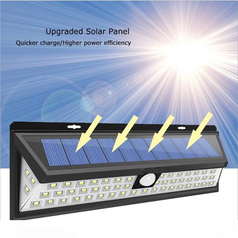 

Solar Lights Outdoor 54 118 LED PIR Motion Sensor Solar Garden Light 3 Modes Security Pool Door Solar Lighting with Wide Angle Illumination