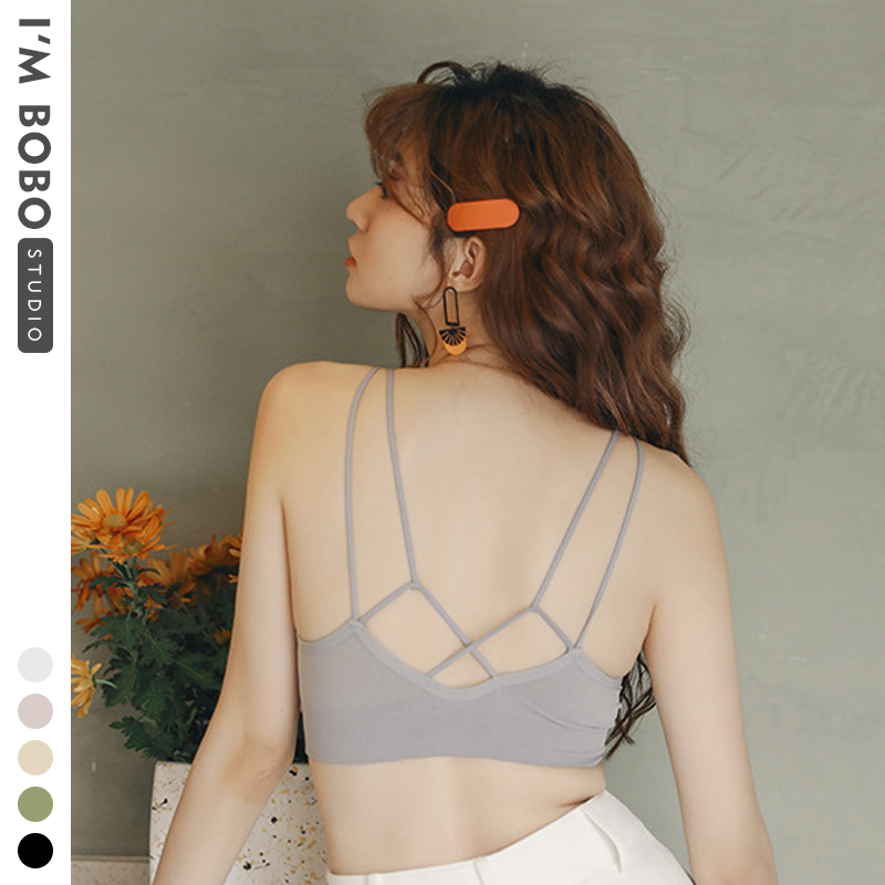 

IMBOBO 2020 New Women Tube Tops Lingerie Strapless Camisole Backless Bandeau Slim Sexy Solid Tanks Underwear Lady Wrap, Black