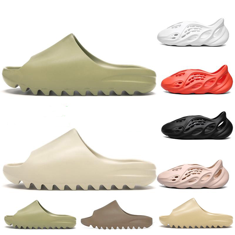 

Cheap Bone Mens Slippers Foam runner kanye west Desert Sand Resin Beach women men Slides slipper sandal sandals, Color 1