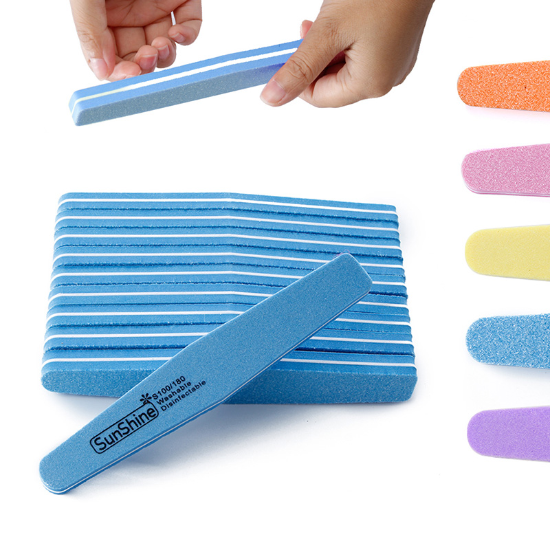 

10Pcs/lot Sponge Nail File Buffers Set Lime 100/180 Double -side Trimmer Buffer File Manicure Sanding Files Nail Manicure Tool