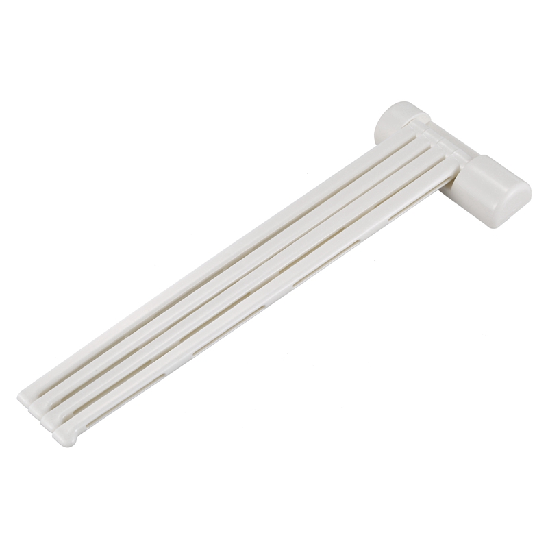 

Plastic Swing 4 Arms Towel Bar Rack Holder 13 Inch Long, White