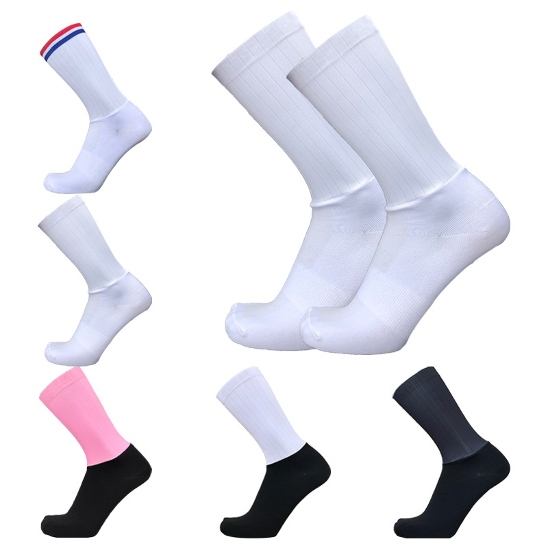 

New Silicone Cycling Socks Men Women Road Bicycle Socks Outdoor Brand Racing Bike Compression Sport Calcetines Ciclismo, Black