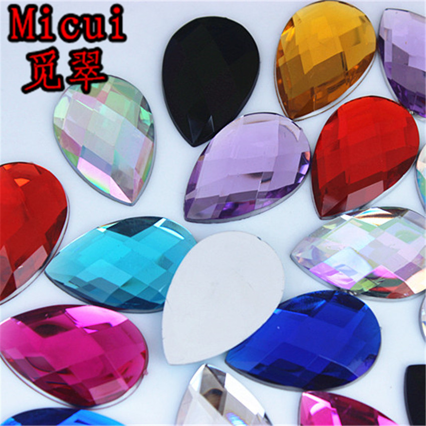 

Micui 50PCS 20*30mm Crystal Drop Rhinestone Flatback Acrylic Fancy Crystals Strass Stones For Clothing Crafts Decorations ZZ674