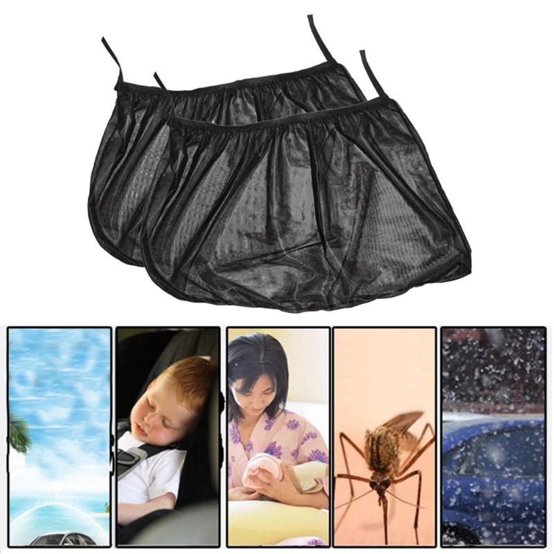 

2Pcs Car Window Sun Shade Rear Side Windows Kids Baby Uv Protected Cars Sun Shades Black Summer Universal Visor Mar10