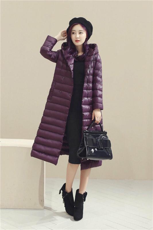 

Women's down jacket ultra light jacket hood long coat compression coat DXM-0010, Beige