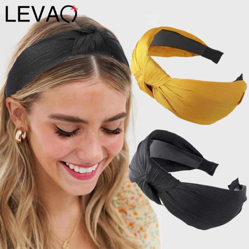 

Levao Silk Cross Knotted Hair Band Head Bezel Hairband For Women Girls Wide Twist Headbands Hair Hoop Accessories