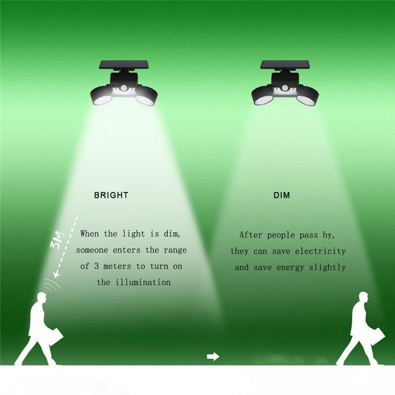 

Outdoor Solar Lights 30LED Dual Head PIR Motion Sensor Spotlight Waterproof Adjustable Wall Light for Patio Lawn Pool Yard Garage Garden