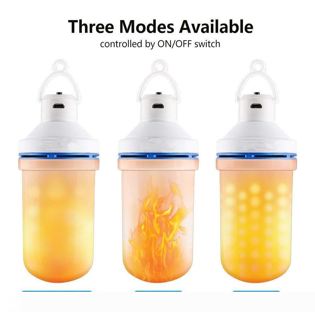 

108 LED Flame lamp Flickering Effect Fire Bulb USB Charging Emergency light Outdoor Camping Lamp Portable light for Halloween Party