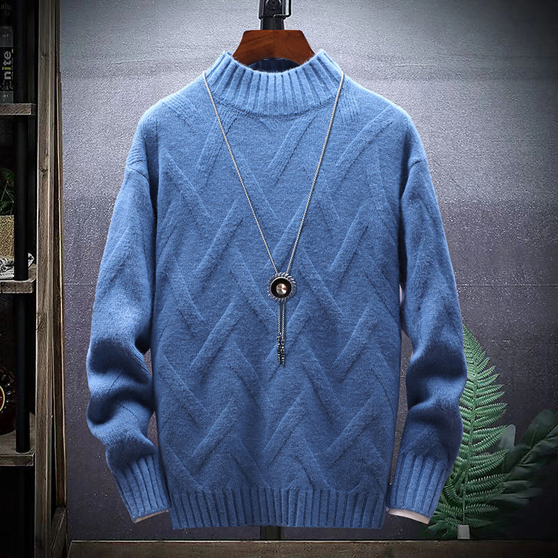 

Winter Men Korean Autumn Casual Long Sleeve Style Slim Knitted Sweater Pullover Jumper Fashion Christmas, Black