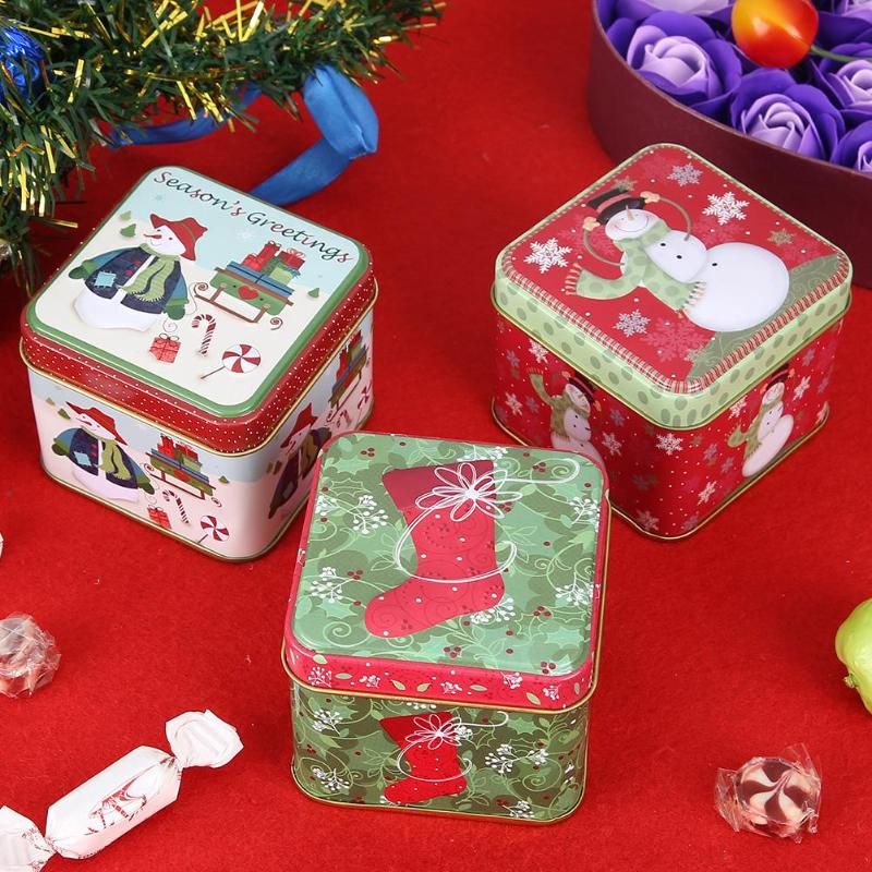

Cute Creative Christmas Mini Gift Package Tin Box Wedding Party Candy Baking Cookies Biscuit Case