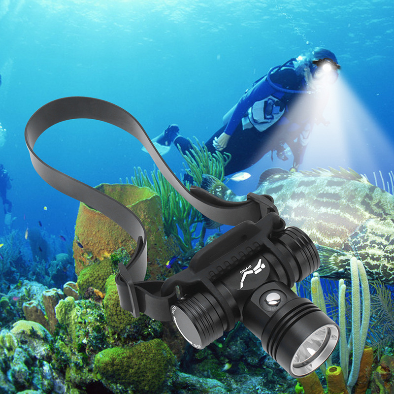 

Diving Headlamp 200 Meters Underwater Headlight XM-L2 Led Scuba head Torch Waterproof IPX8 underwater diving lamp