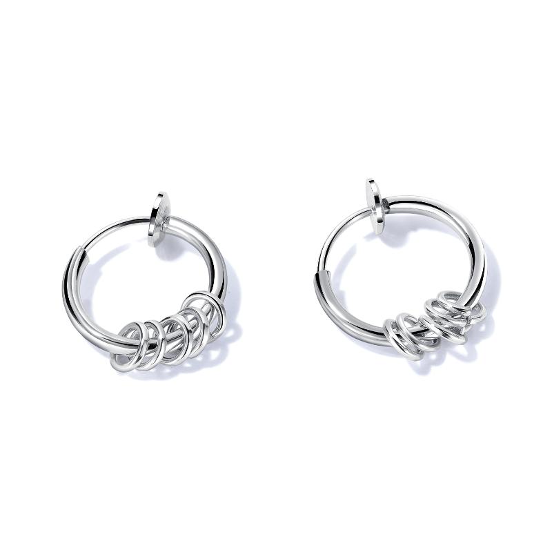 

2020New Classic Couples Simple Hoops earrings for women Men Silver Black Color fashion jewelry Stainless Steel small earrings