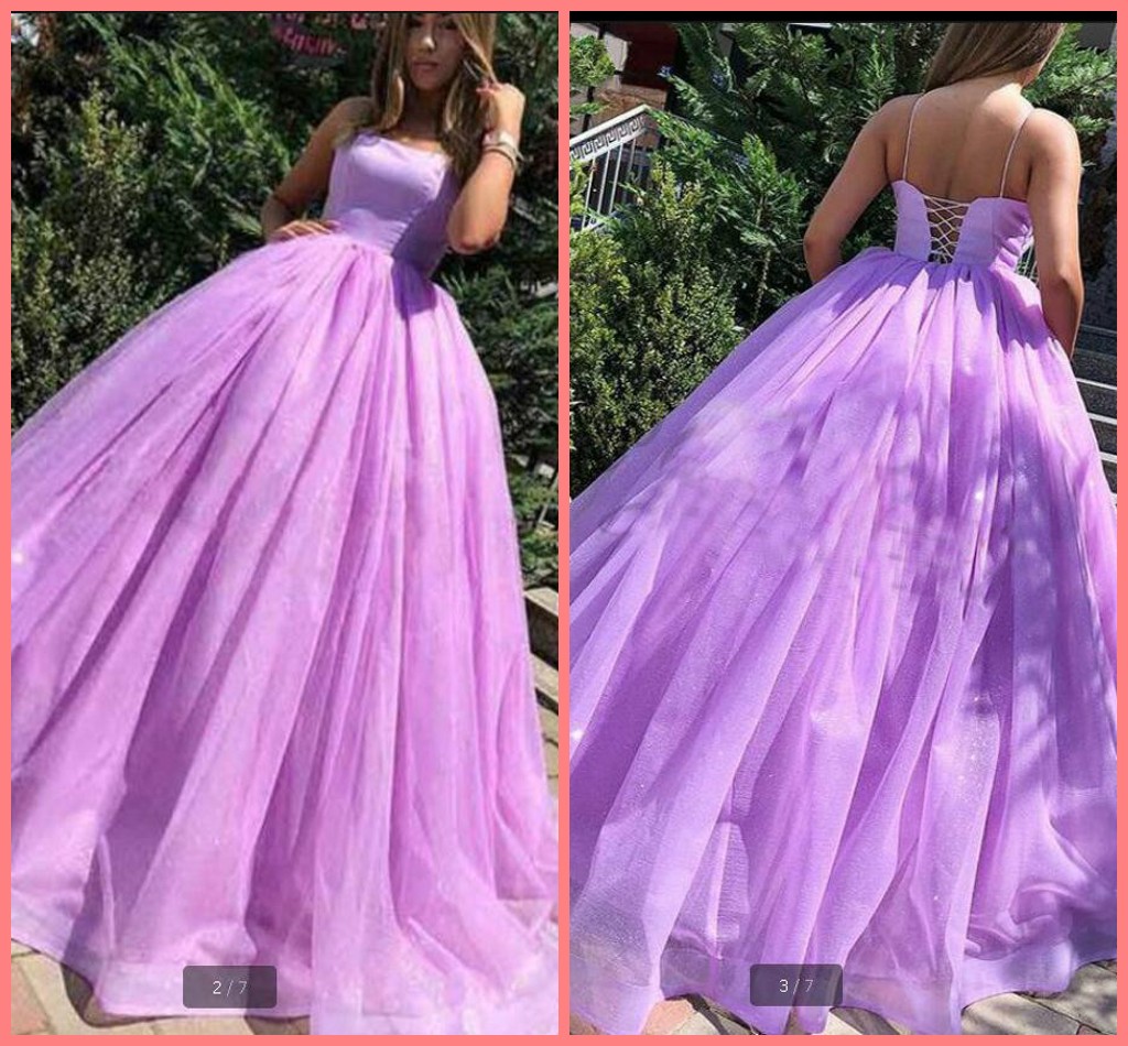 

2020 new arrival purple ball gown prom dress spaghetti straps princess sweet 16 simple prom party dresses Vestidos De Fiesta hot sale, Red