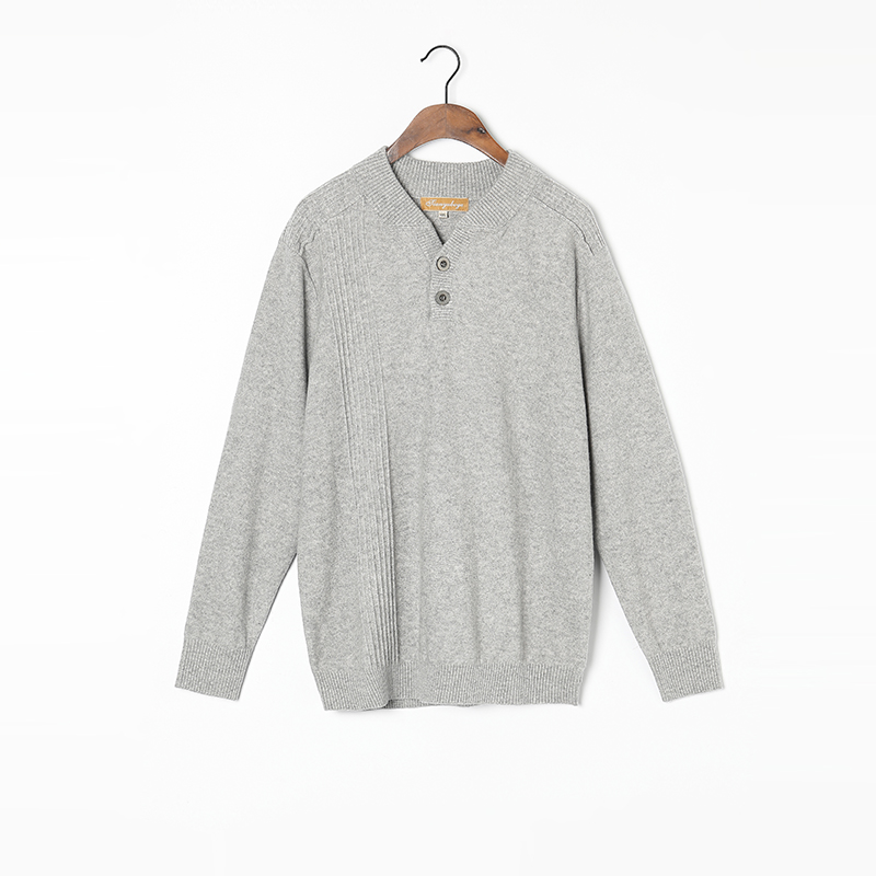 

100%Cashmere Sweater Men Natural Fabric High Quality Winter Pullover Light Grey V-neck Pure Cashmere Sweaters Man, Black