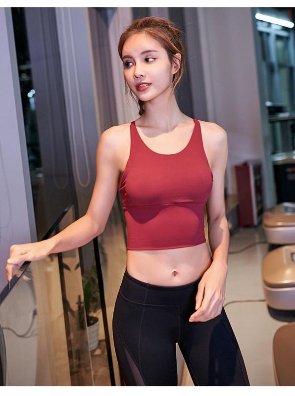 

Exercise Top Women Quick Dry Breathable Soft Widen Hem Cross Back Running Underwear Fitness Top Sports Bra Yoga Sportswear Women, Black