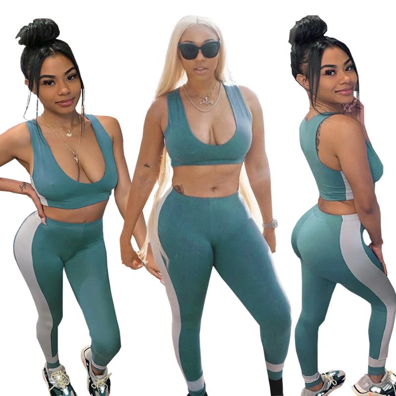 

Spring Summer Women Two Piece Set Top and Pants Plus Size Outfits Tracksuit Sweatsuit Outfit Active Sets, Green