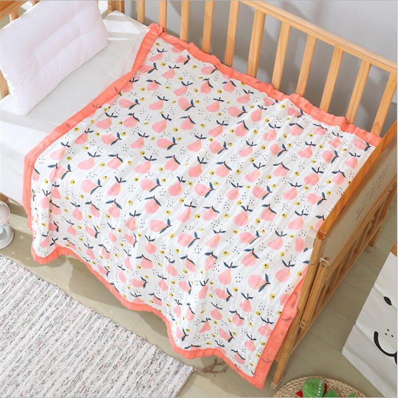 

120*150cm 6 Layers super soft cotton muslin blanket baby swaddle summer blanket stroller cover Bath Towel baby receiving, 120x150cm