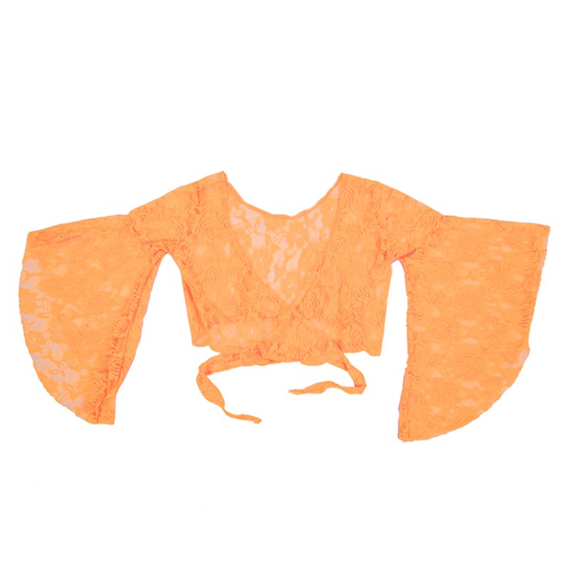 

Sexy Belly Dance Dancing Lace Blouse Top Bra Dancewear Costumes Orange