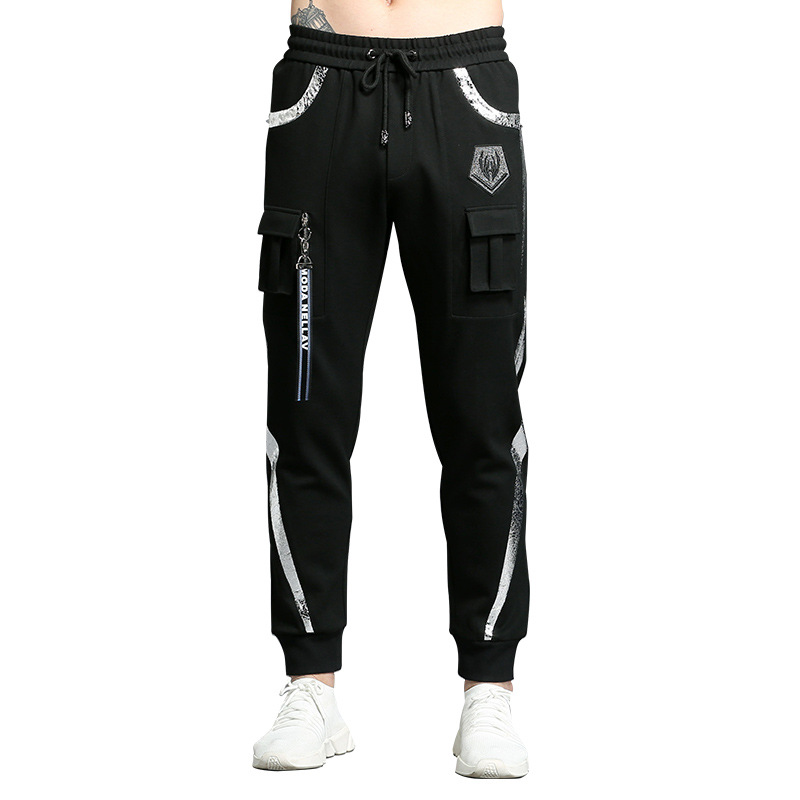 

2020 New Arrival Men's Pants Summer Fashion Mens Europe and America Style Panelled Pencil Pant Casual Men Trousers Size -4XL, Black