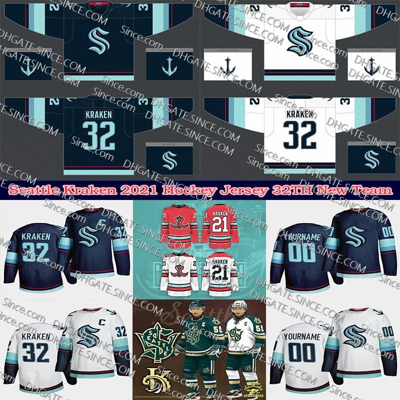 

2021 Seattle Kraken Goalie Cut / S-6XL 32th Newest Team Mens Womens Youth Home Road Any Nunber Any Name Hockey Jerseys All Custom Stitched, White