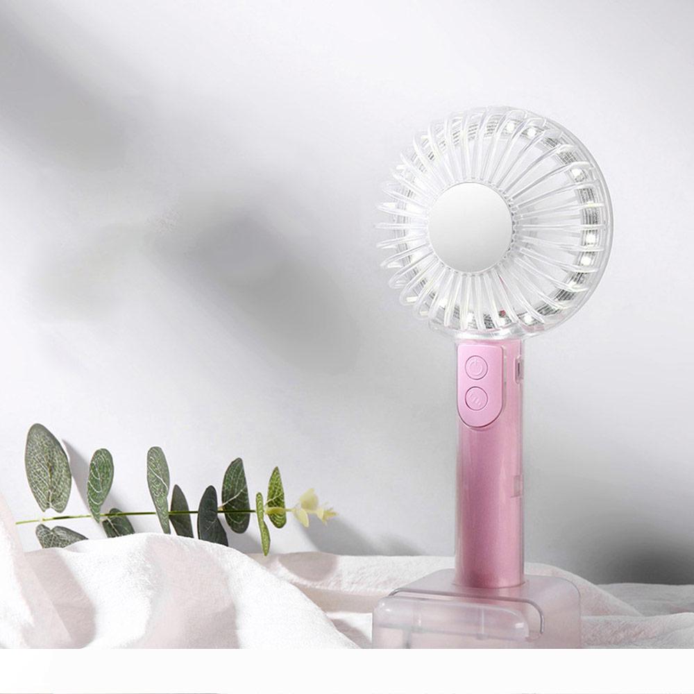 

BRELONG hand-held fan with fill light personal USB charging fan, suitable for outdoor personal cooling blue Pink