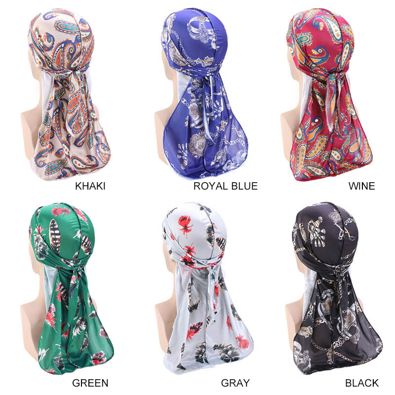 

New Fashion Flower Print Caps Turban Bandanas Mens Outdoor Sports Headwear Headband Pirate Hat Hair Accessories