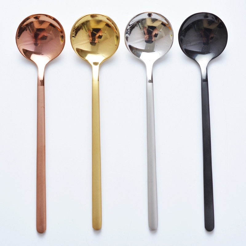 

Coffee Spoon 304 Stainless Steel Small Round Spoon Fruit Yogurt Mug