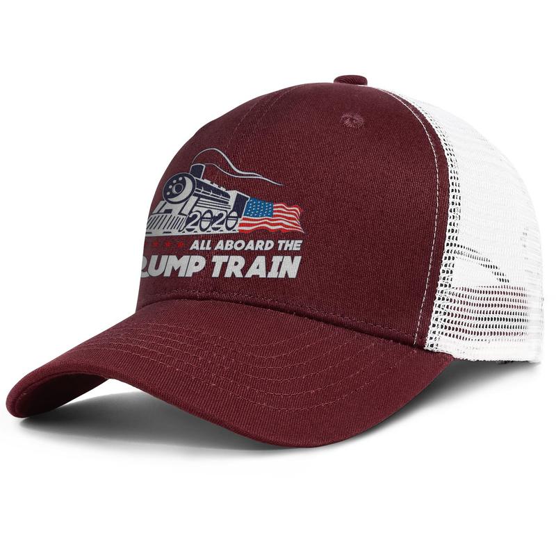 

Trump 2020 American flag train mens and womens adjustable trucker meshcap custom sports personalized best baseballhats face re-elect IT, Blue;gray