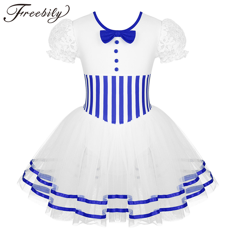 

Christmas Kids Girls Short Lace Puff Sleeves Ballet Figure Skating Twirling Mesh Leotard Dress Competition Dance Costume, Red