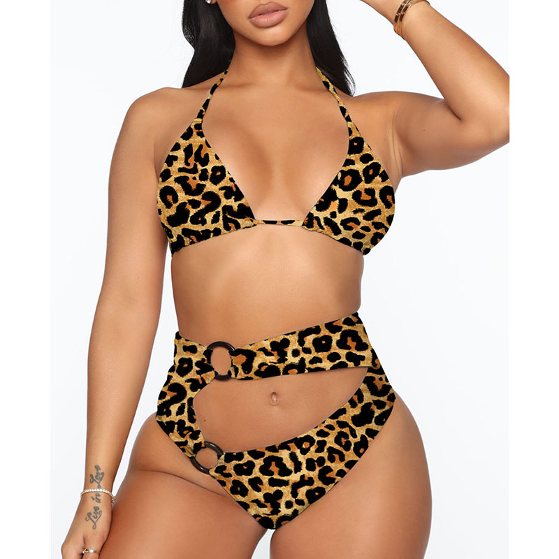 

Sexy Women 2020 Leopard Bikinis Zebra Print Bandage Swimwear High Waist Hollow Out Thong Bikini Bathing Suit Swimsuit for Women