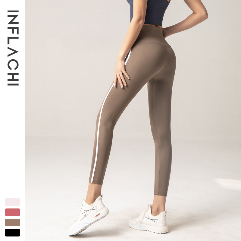 

2020 Hot Sale Fitness Female High Waist Full Length Leggings Mulit Colors Running Pants Comfortable and Formfitting Yoga Pants, Lyjsk14 black