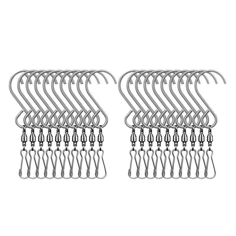 

20Pcs Swivel Clip Hanging Hooks Stainless Steel for Hanging Wind Spinners Wind Chimes Crystal Twisters Party Supply CNIM Hot
